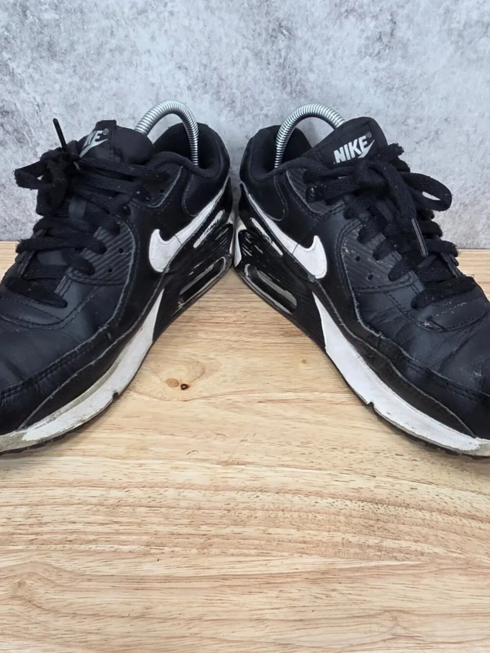 Nike Air Max 90 Shoes Boy's 6.5Y LTR Black White